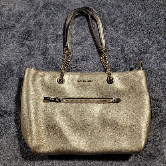 Michael Kors Jet Set Medium Chain Leather Tote Bag - Picture 1 of 5